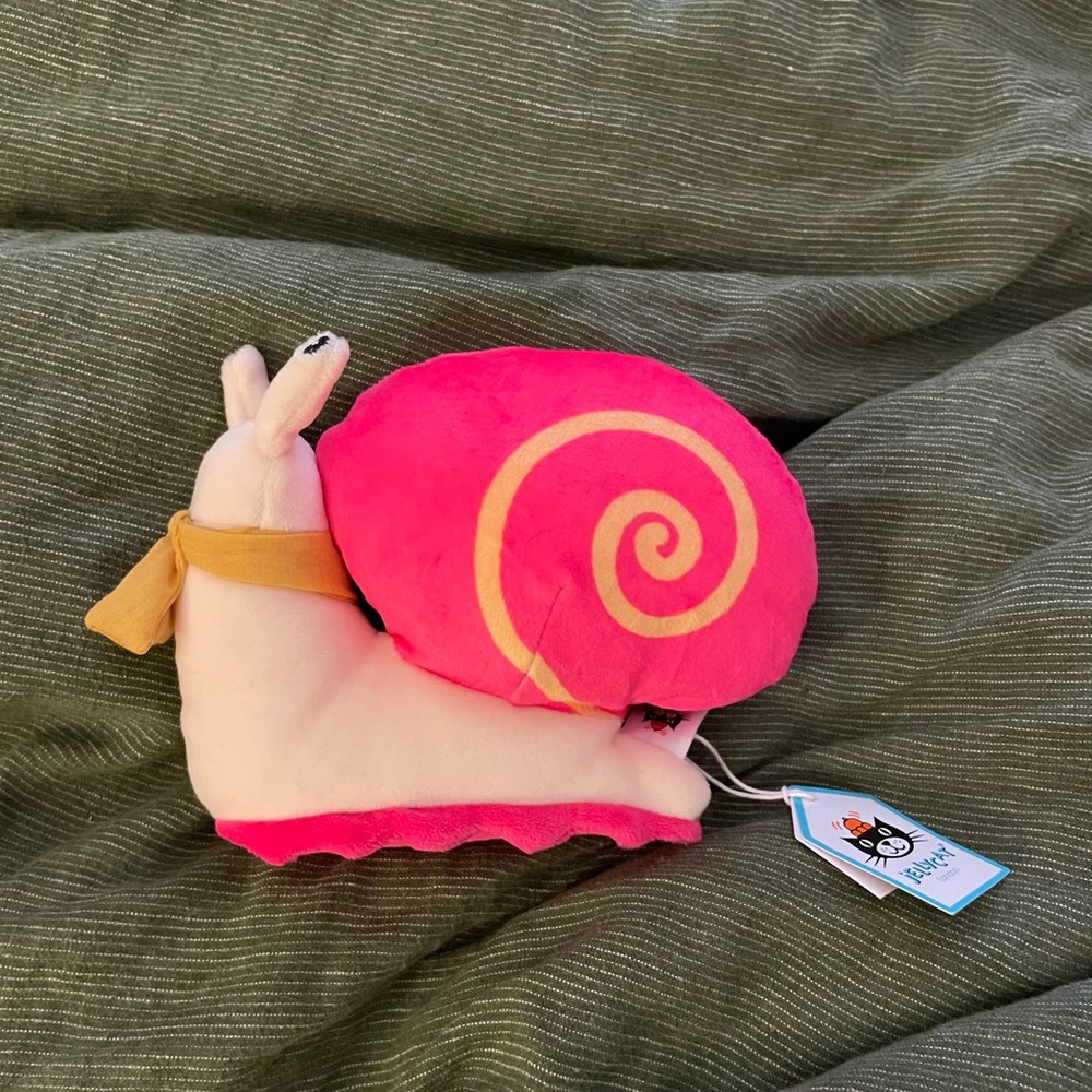 Jellycat pink shell snail plushie